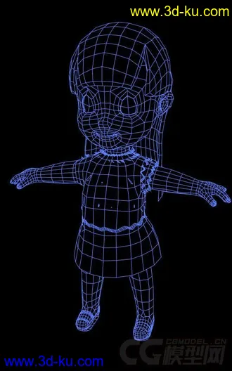 3D打印模型Q版小女孩，白模的图片