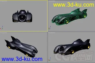 3D打印模型蝙蝠车，低模的图片