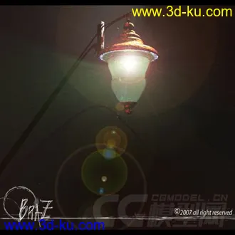 3D打印模型路灯，复古灯的图片