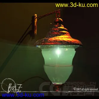 3D打印模型路灯，复古灯的图片