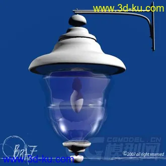 3D打印模型路灯，复古灯的图片