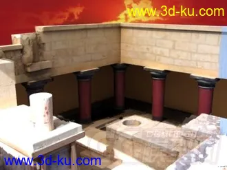 3D打印模型小场景，白模，神庙的图片