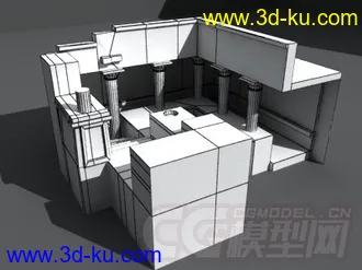 3D打印模型小场景，白模，神庙的图片