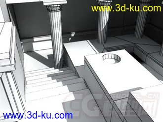 3D打印模型小场景，白模，神庙的图片