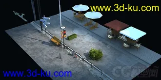 马路小场景模型的图片