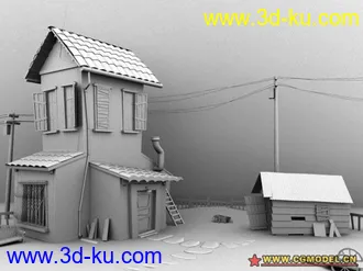 3D打印模型以前做的一个小房子的图片