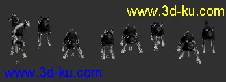 3D打印模型狗-狼狗-犬-附带29种动画的图片