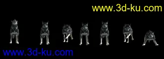 3D打印模型狗-狼狗-犬-附带29种动画的图片