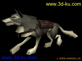 3D打印模型TORCHLIGHT 火炬之光 场景 战士 狗 带贴图的图片