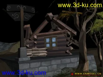 3D打印模型TORCHLIGHT 火炬之光 场景 战士 狗 带贴图的图片