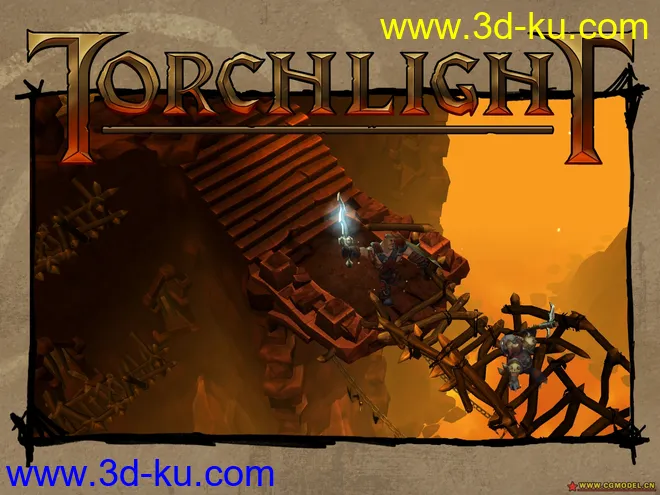 TORCHLIGHT 火炬之光 场景 战士 狗 带贴图模型的图片1