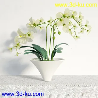 3D打印模型写实盆栽，花，高精的图片