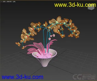 3D打印模型写实盆栽，花，高精的图片