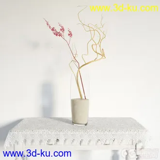 3D打印模型写实盆栽，花，高精的图片