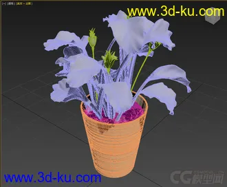 3D打印模型写实盆栽，花，高精的图片
