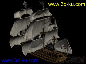 3D打印模型高精细节3D船模"胜利"号 海军舰艇的图片
