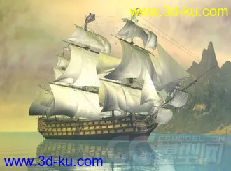 3D打印模型高精细节3D船模"胜利"号 海军舰艇的图片