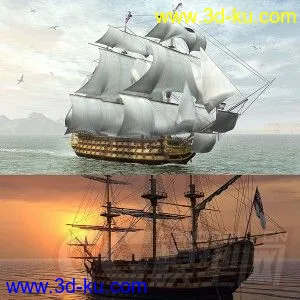 3D打印模型高精细节3D船模"胜利"号 海军舰艇的图片
