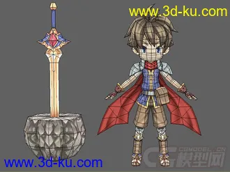 unity3d 游戏模型 Stone King 卡通 人物 角色 小战士 带动作的图片