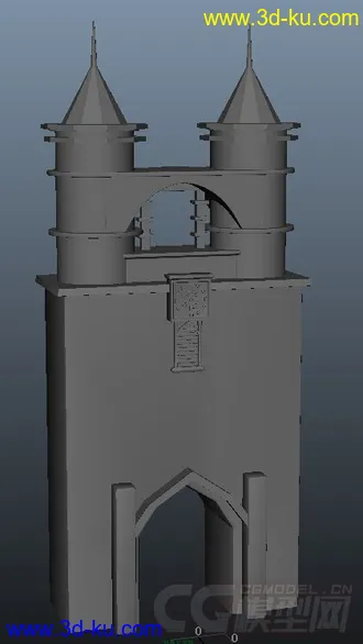 3D打印模型单个简单城堡，赚积分的图片