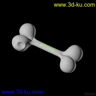 3D打印模型狗骨头两枚的图片