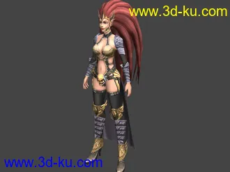 3D打印模型自己做的练习，女战士．的图片