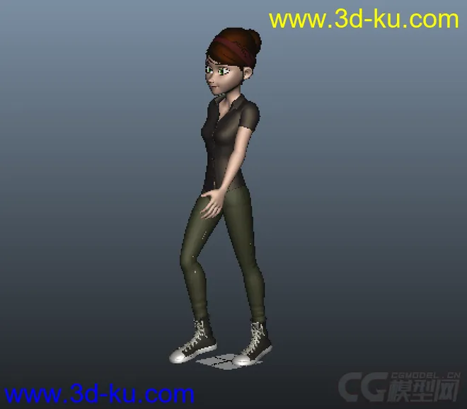 女生走路动画模型的图片1
