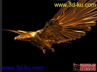 3D打印模型非常狠的一只雄鹰动画绑了骨骼的图片