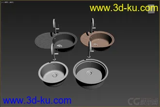 3D打印模型厨房用品，高精，写实，洗手池的图片