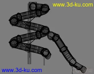 3D打印模型大型敞开式滑梯-滚筒滑梯-水上滑梯的图片