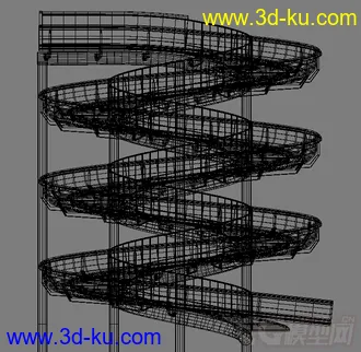 3D打印模型大型敞开式滑梯-水上滑梯的图片