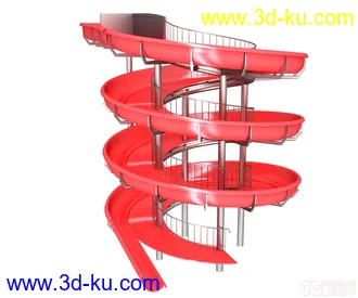 3D打印模型大型敞开式滑梯-水上滑梯的图片