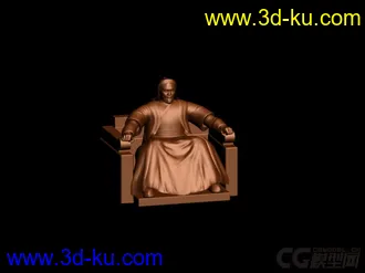 3D打印模型坐着的成吉思汗的图片