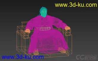 3D打印模型坐着的成吉思汗的图片