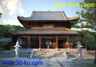 3D打印模型精细的古建场景的图片