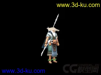 3D打印模型武侠，仙侠类老头一枚带绑定的图片