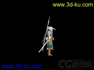3D打印模型武侠，仙侠类老头一枚带绑定的图片