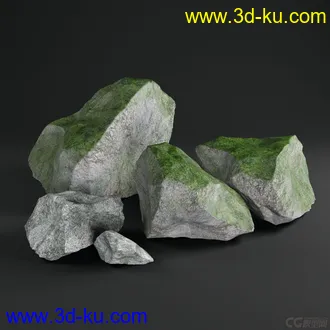 3D打印模型苔藓石头  免费的图片