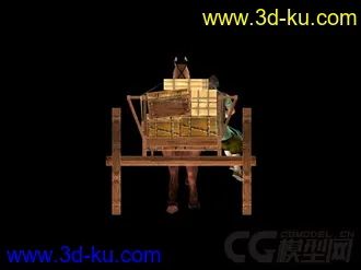 3D打印模型剑网三赶马车的人有马有车有人有绑定的图片