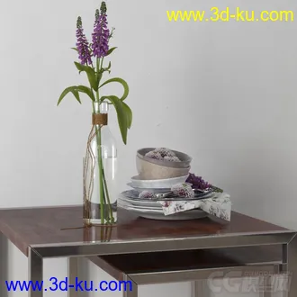 3D打印模型小摆件，高精，写实，瓶子，花，碗的图片