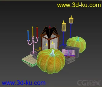 3D打印模型小摆件，高精，写实，复古，蜡烛，南瓜的图片