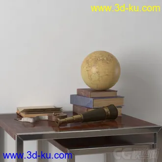 3D打印模型小摆件，高精，写实，望远镜，地球仪的图片