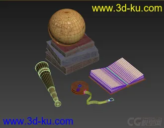 3D打印模型小摆件，高精，写实，望远镜，地球仪的图片