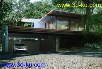 3D打印模型车库-车-森林-建筑的图片