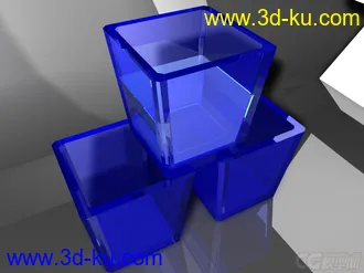 3D打印模型蓝色玻璃杯的图片
