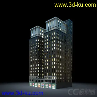 3D打印模型夜景配楼的图片