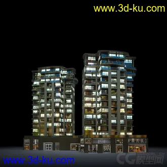 3D打印模型夜景配楼的图片