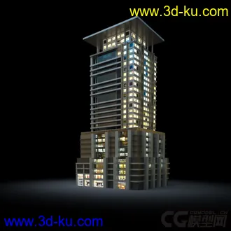 3D打印模型夜景配楼的图片