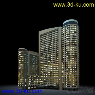 3D打印模型夜景配楼的图片