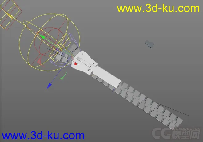 拉链C4D源文件  zipper  可开合 可做动画模型的图片1